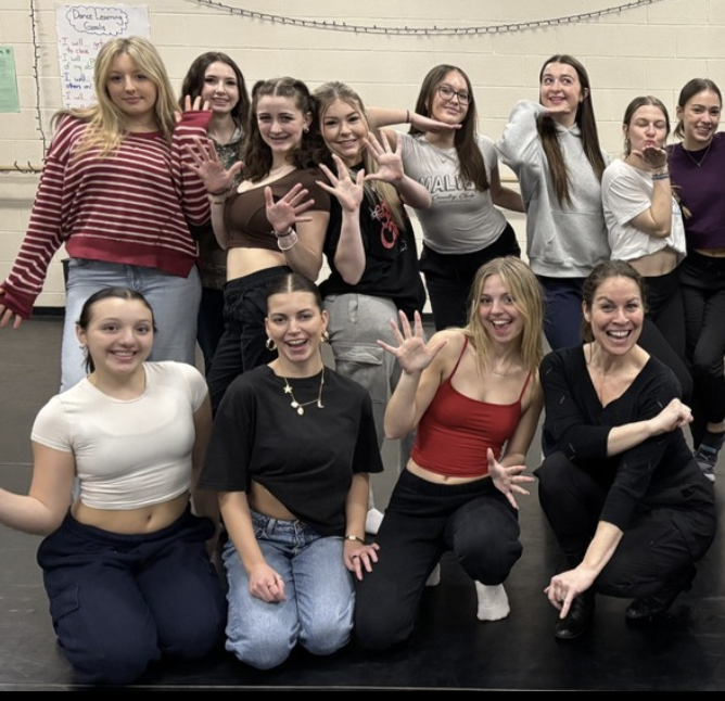 Jody with students in a dance class